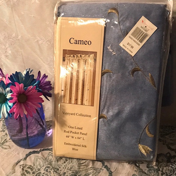 Embroidered Single Lined Curtain Panel - Picture 1 of 9